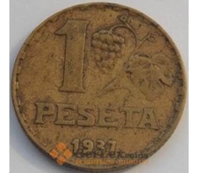 Монета Испания 1 песета 1937 КМ755 VF арт. С03341