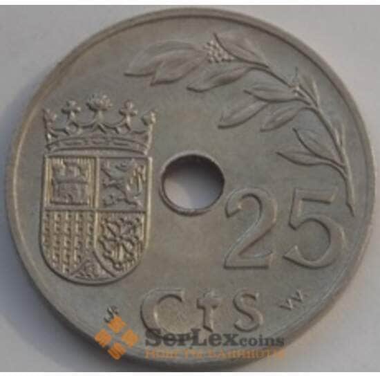 Испания 25 сентимо 1937 КМ753 AU арт. С03340