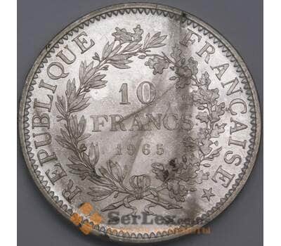 Монета Франция 10 франков 1965 КМ932 AU арт. 40603
