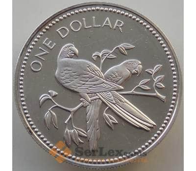 Монета Белиз 1 доллар 1980 КМ43а Proof Серебро Попугай  арт. 13817