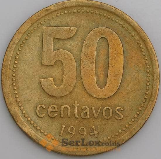 Аргентина монета 50 сентаво 1994 КМ111 XF арт. 45102