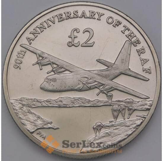 Южная Георгия и Южные Сандвичевы острова 2 фунта 2008 BU 90 лет Королевским ВВС арт. 36797 Южная Георгия и Южные Сандвичевы острова 2 фунта 2008 BU 90 лет Королевским ВВС арт. 36797