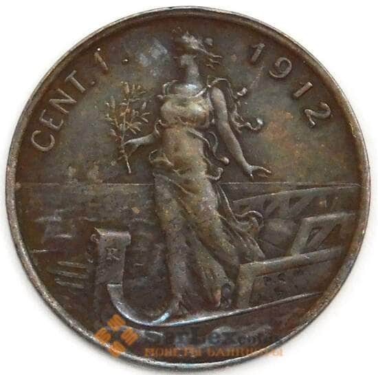 Италия 1 чентезимо 1912 КМ40 VF арт. 41751
