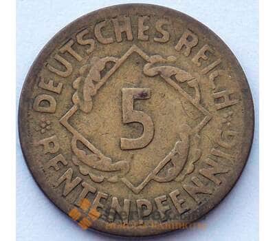 Монета Германия 5 пфеннигов 1924 E КМ39 VF (J05.19) арт. 16810
