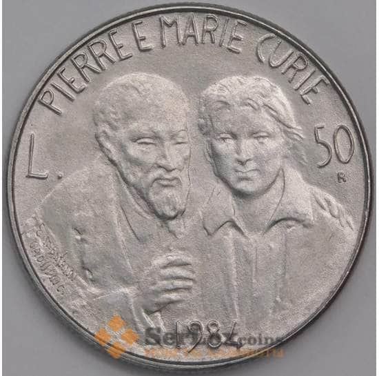 Сан-Марино монета 50 лир 1984 КМ164 UNC Ученые арт. 41541