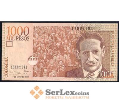 Колумбия банкнота 1000 песо 2002 Р450 UNC арт. 42686