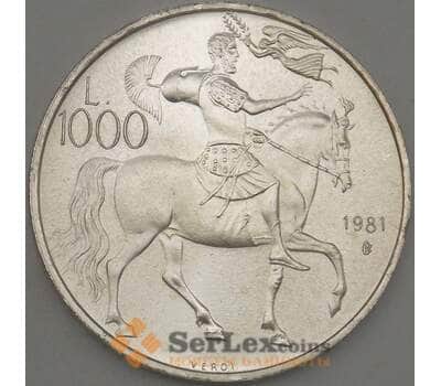 Монета Сан-Марино 1000 лир 1981 КМ127 UNC (n17.19) арт. 21393