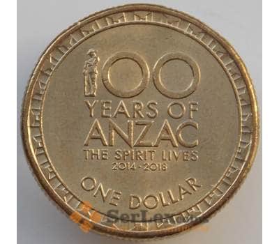 Монета Австралия 1 доллар 2017 UC100 aUNC 100 лет АНЗАК арт. 14212