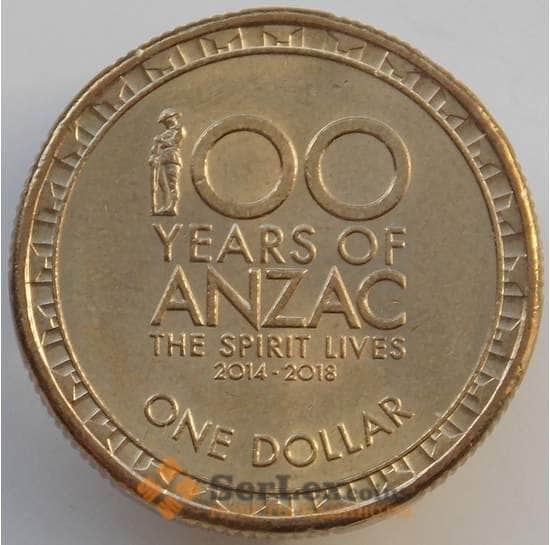 Австралия 1 доллар 2017 UC100 aUNC 100 лет АНЗАК арт. 14212