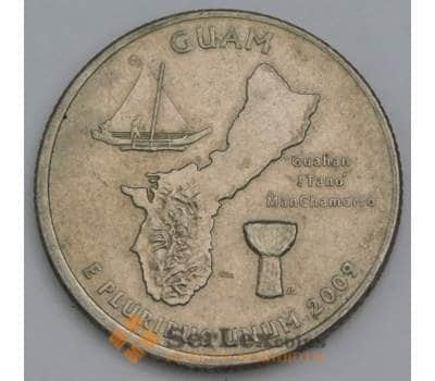 Монета США 25 центов 2009 Р КМ448 XF Гуам арт. 39048