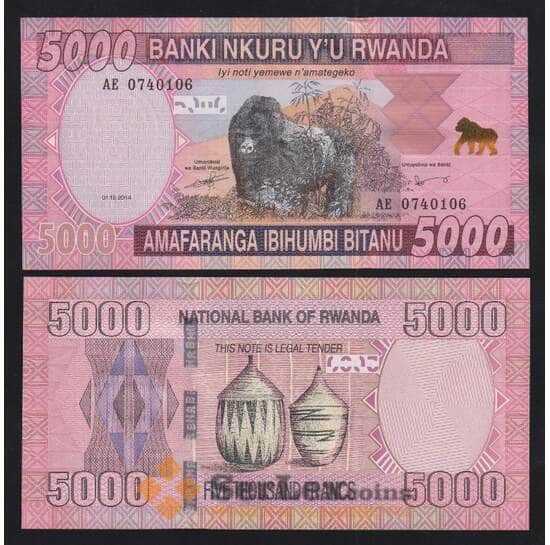 Руанда 5000 франков 2014 Р41 UNC арт. 55395