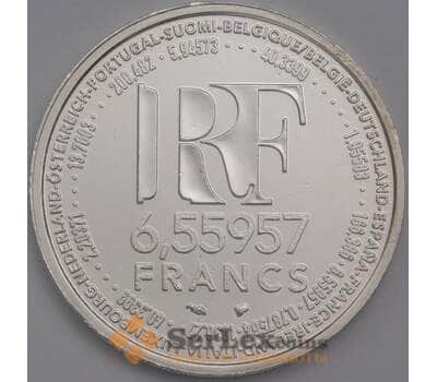 Монета Франция 6,55956 франков 1999 КМ1254 UNC Введение Евро арт. 40266