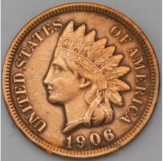 США 1 цент 1906 КМ90а  арт. 30569
