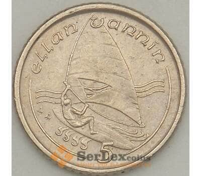 Монета Мэн остров 5 пенсов 1992 КМ209.2 XF Виндсерфинг арт. 21298