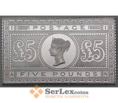 Реплика в серебре 925 пробы марки Англии £5 фунтов #3 40,42 гр. арт. 29547