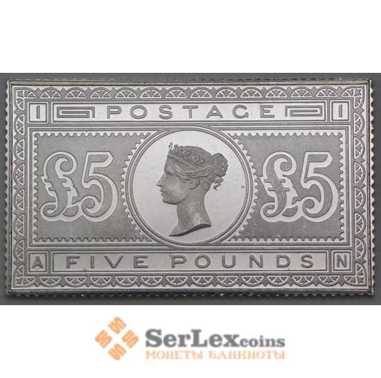 Реплика в серебре 925 пробы марки Англии £5 фунтов #3 40,42 гр. арт. 29547