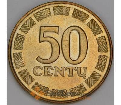 Литва 50 центов 2000 КМ108 UNC арт. 53346