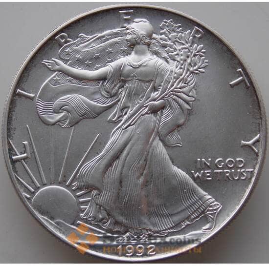 США 1 доллар 1992 aUNC Шагающая Свобода (АЮД) арт. 13443