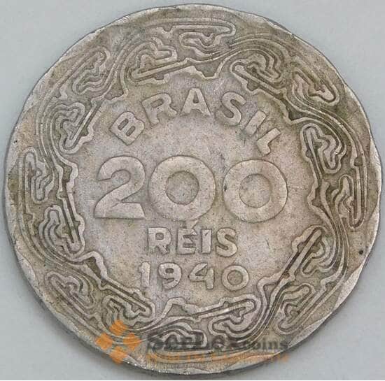 Бразилия 200 реалов 1940 КМ545 VF арт. 56593 Бразилия 200 реалов 1940 КМ545 VF арт. 56593