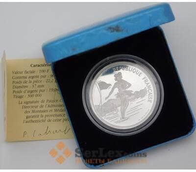 Монета Франция 100 франков 1989 КМ972 Альбервиль 1992 Фигурное катание арт. 30691
