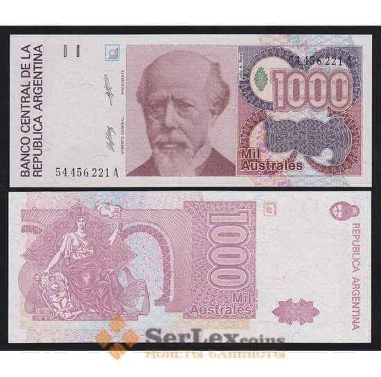 Аргентина 1000 аустралей ND (1988-1990) P329(1) UNC арт. 54300