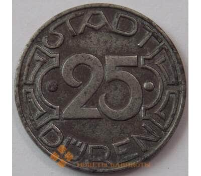 Германия Нотгельд 25 пфеннигов 1919 Дюрен Düren Без интервалов (J05.19) арт. 17912