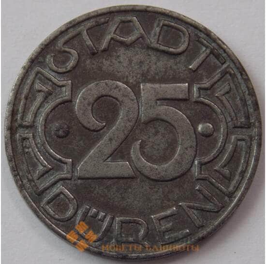 Германия Нотгельд 25 пфеннигов 1919 Дюрен Düren Без интервалов (J05.19) арт. 17912