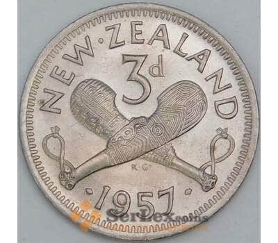 Новая Зеландия 3 пенса 1957 КМ25.2 UNC арт. 56511