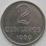 Бразилия 2 сентаво 1969 КМ576.2 UNC  арт. 17593
