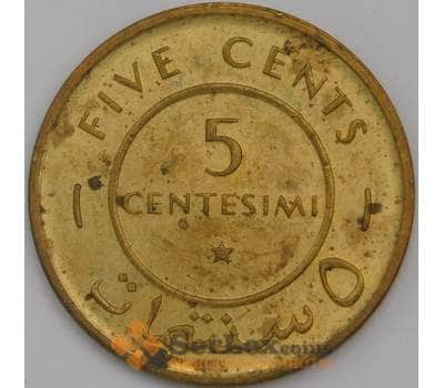 Сомали монета 5 чентезимо 1967 КМ6 АU арт. 44622