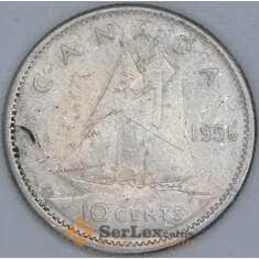 Канада 10 центов 1956 КМ51 VG арт. 56812