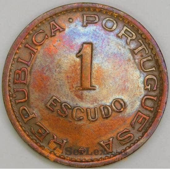 Мозамбик 1 эскудо 1957 КМ82 AU арт. 56376