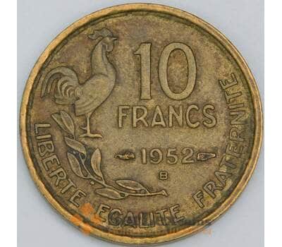 Франция 10 франков 1952 B КМ915.2 VF-XF арт. 57069