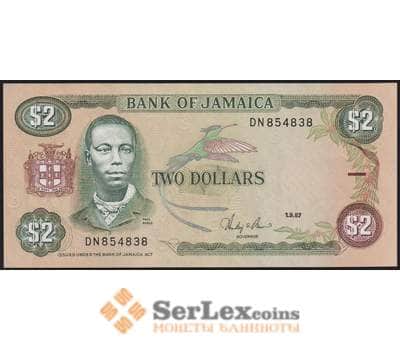 Ямайка банкнота 2 доллара 1987 Р69 UNC арт. 48175