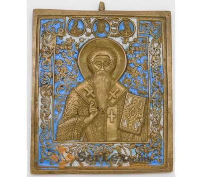 Икона Святой Антипий литая металлопластика. две эмали.  арт. 23055