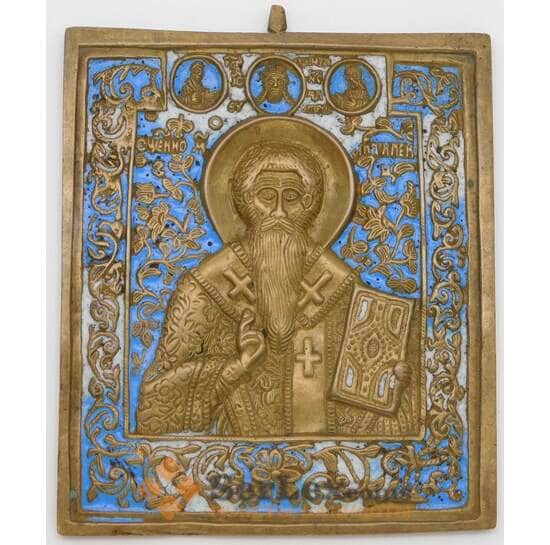 Икона Святой Антипий литая металлопластика. две эмали.  арт. 23055