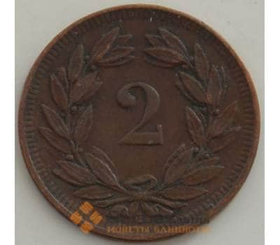 Монета Швейцария 2 раппен 1899 КМ4 XF+ арт. 13228