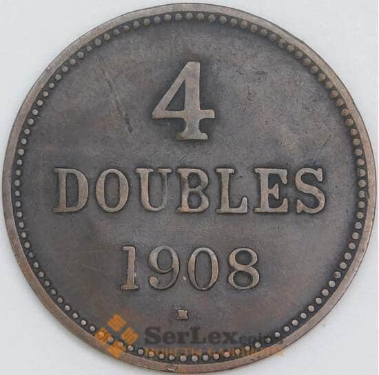 Гернси 4 дубля 1908 КМ5 VF арт. 56673