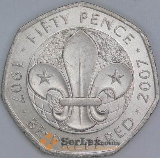 Великобритания 50 пенсов 2007 КМ1073 XF 100 лет со дня основания Скаутского движения арт. 7702 Великобритания 50 пенсов 2007 КМ1073 XF 100 лет со дня основания Скаутского движения арт. 7702