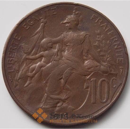 Франция 10 сентим 1916 КМ843 XF арт. 7197