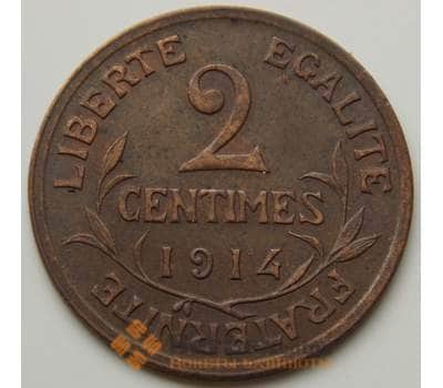Монета Франция 2 сентима 1914 КМ841 VF арт. 7195
