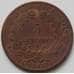 Монета Франция 5 сентим 1874 КМ821.1 F арт. 7175