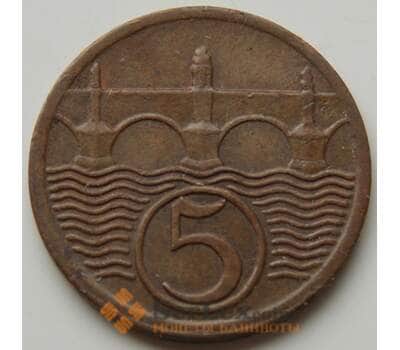 Монета Чехословакия 5 геллеров 1929 КМ6 VF арт. 7223
