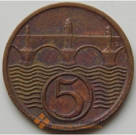 Чехословакия 5 геллеров 1938 КМ6 VF арт. 7224