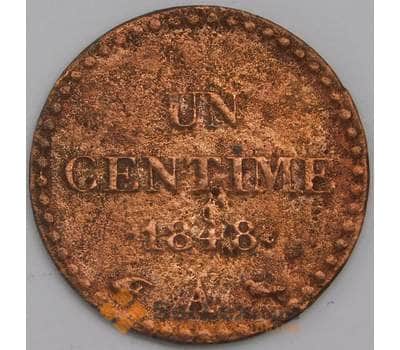 Франция монета 1 сантим 1848 КМ754 VG арт. 43340