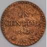 Франция монета 1 сантим 1848 КМ754 VG арт. 43340