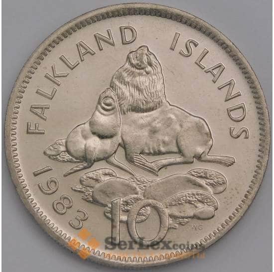 Фолклендские острова 10 пенсов 1983 КМ5.1 UNC арт. 38802
