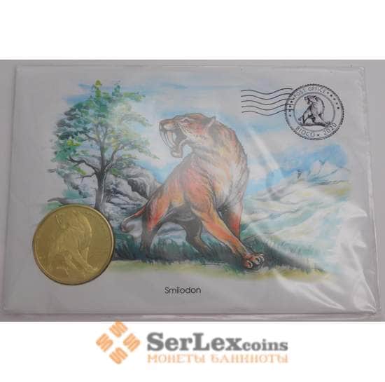 Остров Биоко 5 долларов 2020 Саблезубый тигр арт. 47895