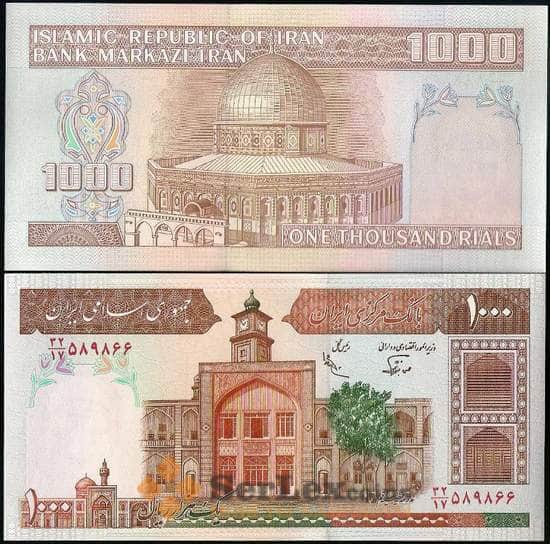 Иран 1000 риалов 1982-2002 Р138f UNC арт. 29129