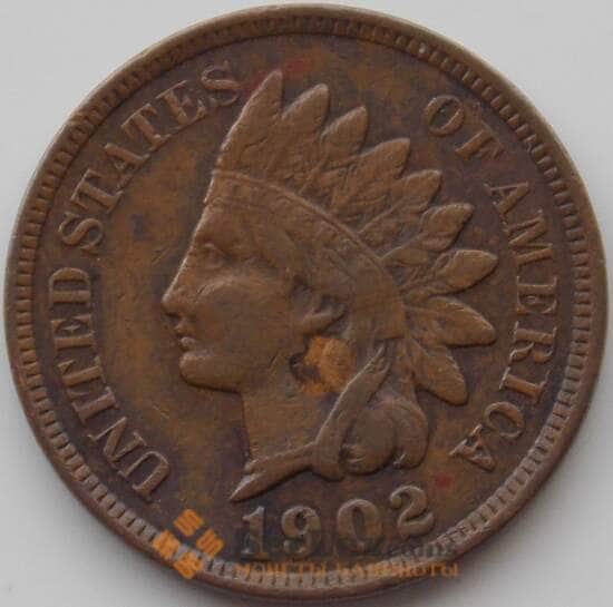 США 1 цент 1902 КМ90а VF арт. 11771
